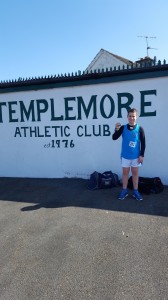 Jake Murphy pictured after coming 3rd in the minor boys hurdles.