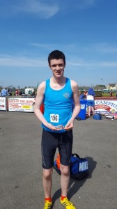 Brian Naughton pictured with the 5 medals he won at the Tipperary Schools’ Athletics Competition.